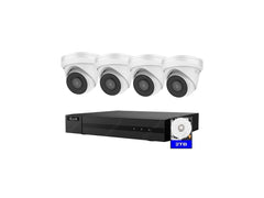 HiLook IK-4284TH-M/PH 4-Channel Color Vu 4MP 4K PoE Turret NVR Surveillance Kit