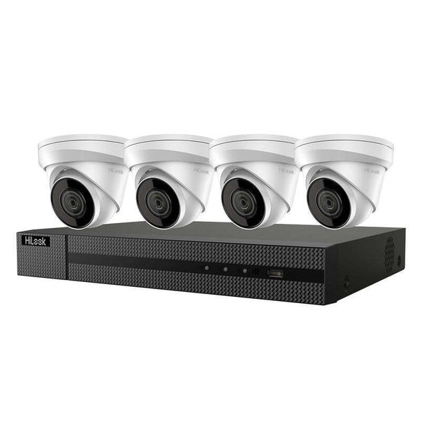 HiLook IK-4284TH-M/PH 4-Channel Color Vu 4MP 4K PoE Turret NVR Surveillance Kit