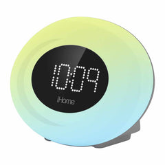 iHome IM30SC FM Color Changing Alarm Clock Radio with USB Port - Silver