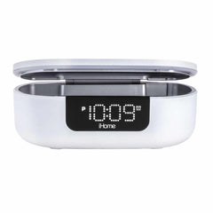 iHome iUVBTW1W 360°UV-C Sanitizer w/ Bluetooth, Wireless Charging and USB Charging - White