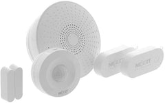 Nexxt AHBWPMO4U1 Smart Home Indoor WiFi Starter Kit w/ Siren, Motion & Contact Opening Sensors