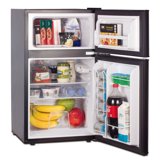 RCA RFR832-BLACK 3.2 CU FT 2-Door Comapct Mini Fridge w/ Top Freezer - Black