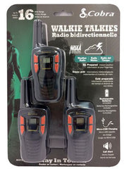 Cobra CXT145 16 Mile 2 Way Walkie Talkie Two-Way Radio - 3 Pack