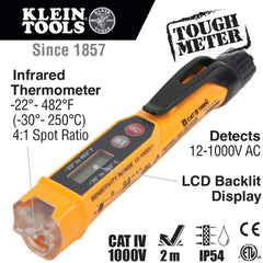 Klein Tools Non-Contact Voltage Tester with Infrared Thermometer NCVT-4IR