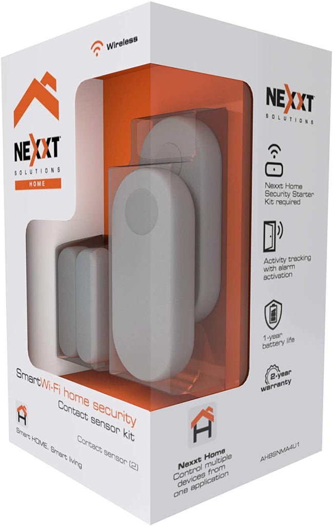 Nexxt AHBSNMA4U1 Indoor Smart Wi-Fi Home Security Contact Sensor Kit