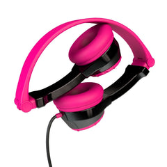 JLab Audio JK2BLKPNKRTL JBuddies Folding Kids Wired Headphones - Black/Pink