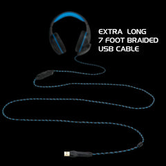 Enhance ENVOH7L100BLEW Voltaic PRO USB Gaming Headset Voltaic with 7.1 Surround Sound