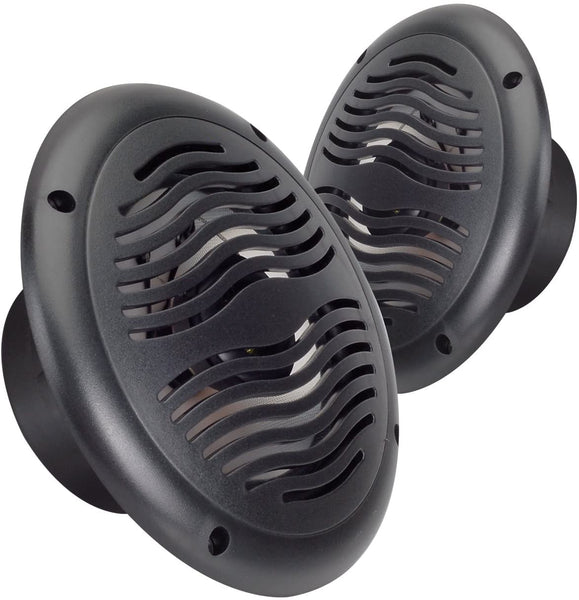 Magnadyne WR65B AquaVibe Waterproof Marine 6 1/2" 2-Way Speaker w/ Grill - Black (Pair)