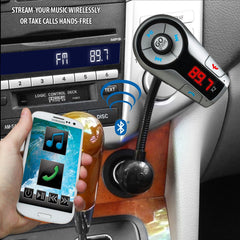 GOgroove FlexSMART X2 Hands Free Bluetooth FM Transmitter For Car Radio w/USB Charging