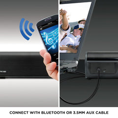 GOgroove BlueSYNC BBR Bluetooth Wireless Desktop Speaker Stereo Soundbar