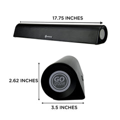 GOgroove BlueSYNC BBR Bluetooth Wireless Desktop Speaker Stereo Soundbar