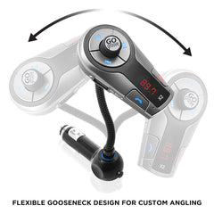 GOgroove FlexSMART X2 Hands Free Bluetooth FM Transmitter For Car Radio w/USB Charging