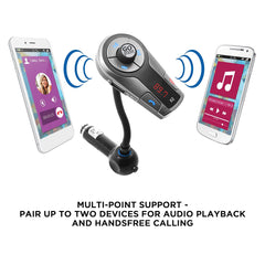 GOgroove FlexSMART X2 Hands Free Bluetooth FM Transmitter For Car Radio w/USB Charging