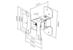 Brateck 10"-23" LCD LED PLASMA HDTV WALL MOUNT BRACKET TILT SWIVEL Pivoting Wall Mount