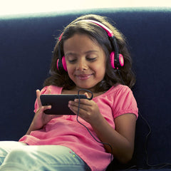 JLab Audio JK2BLKPNKRTL JBuddies Folding Kids Wired Headphones - Black/Pink