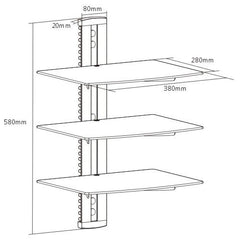 Brateck Triple 3 Components DVD wall mount shelves floating shelf