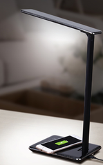 CJ Tech 72796 Dimmable LED Desk Lamp With Wireless Charging Pad - Black