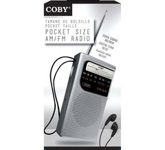 Pocket-Size AM/FM Radio with Built-in Speaker & Earbuds Portable Audio