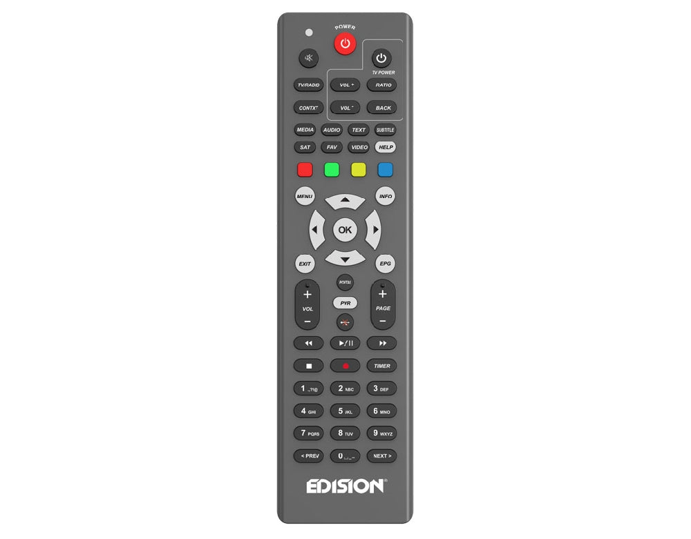 Edision EDI-RCU OS ALU Ergonomical 2-in-1 IR Remote Control - Grey