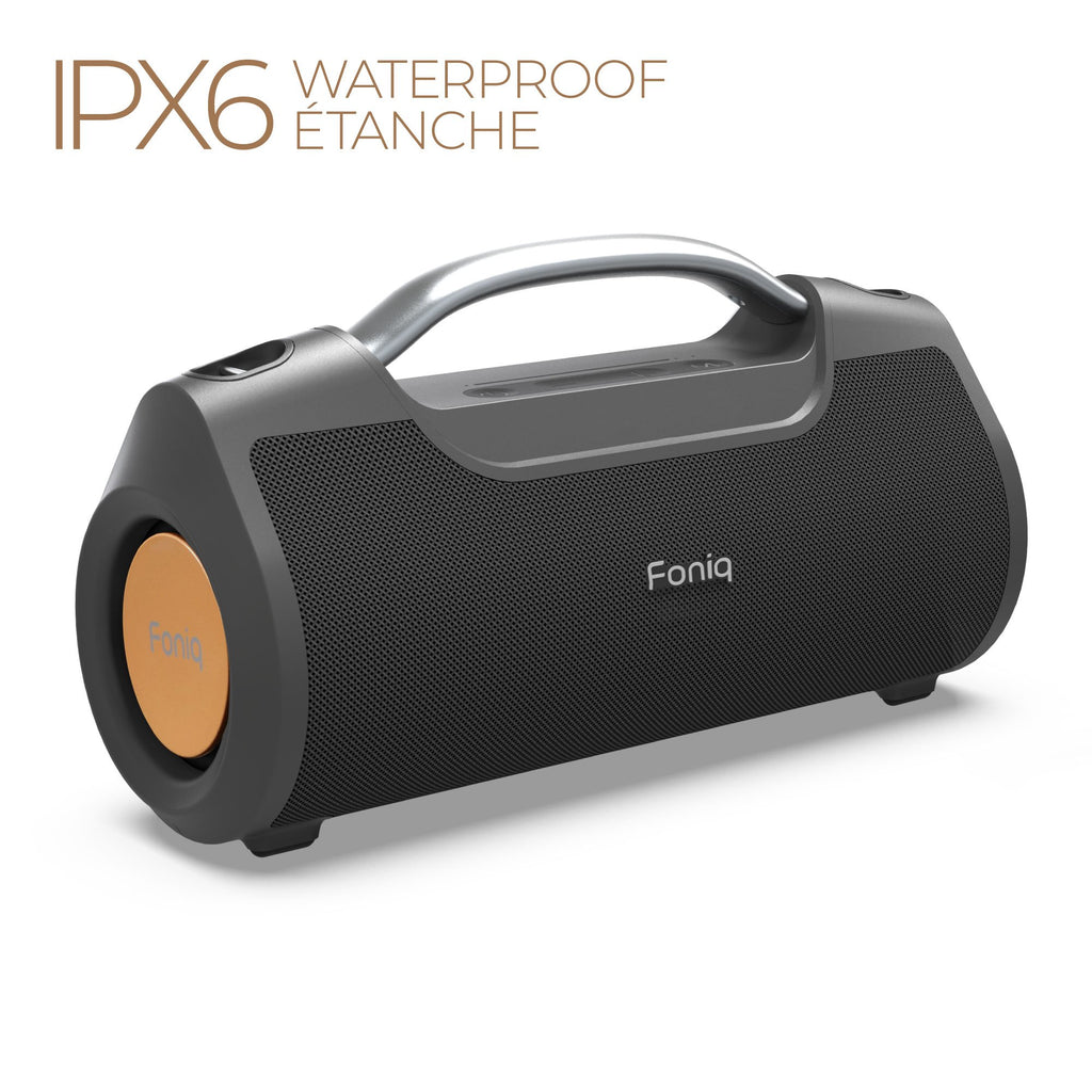 Foniq Audio Apollo Boombox Style Bluetooth Wireless Speaker IPX6 Water Resistant