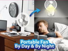 Technical Pro Adventure Series Adjustable Desk/Wall Fan with led Work lamp & Power Bank