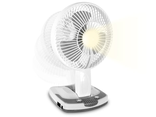 Technical Pro Adventure Series Adjustable Desk/Wall Fan with led Work lamp & Power Bank