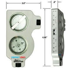 Perfect Vision PVINC Compass Clinometer Tool Azmuth Locator Satellite Shooter With Case - Silver