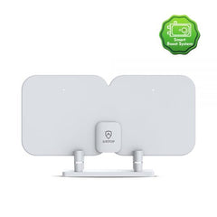 Antop SBS-301 HD Smart Antenna HDTV & FM Indoor Amplified Thin Antenna With Smart Boost System, 70 Mile Range - White