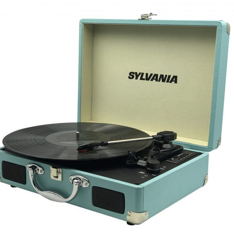 Sylvania Bluetooth Retro Turntable with Stand & FM Radio