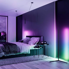 Brookstone BSFL943BK Colour Changing Ambient Corner LED Floor Lamp w/ Remote.