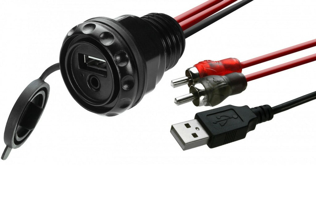 MB Quart PSAP-2 Waterproof Dash Mount Extension Cable w/ USB & RCA