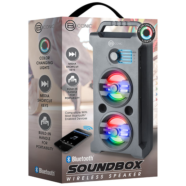 Biconic BC-AU-BS-179-BK SOUNDBOX Wireless Bluetooth Color Changing Lights Speaker