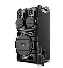 Klipxtreme KWS-920 Bluetooth Speaker BigBash 6000W 12in Subwoofer 2 -5in Tweeters 2x Wireless Mic Remote Control LED Lights Retractable Handle w/ Wheels