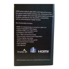 CDD High Speed HDMI 2.0 Active Optical Cable Long Length 4K 18 GBS