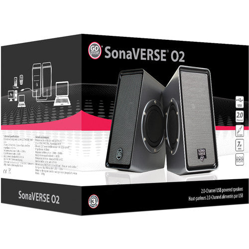 GOgroove SonaVERSE 02 USB-Powered Speakers with Dual Side-Firing Passive Woofers
