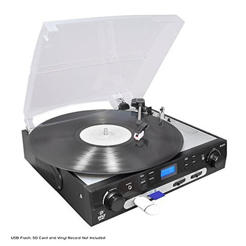 Pyle Pro PLTTB9U USB Turntable With direct-to-digital USB/SD Card Encoder & Built-in  AM/FM Radio
