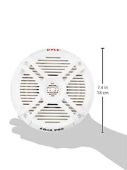 Pyle PLMRX67 Dual  6.5" 250W 2-Way Marine Speakers Pair - White