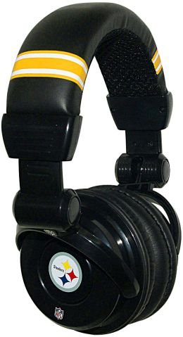 iHip NFH26PS NFL Pittsburgh Steelers DJ Headphone w/In-Line Mic/Volume