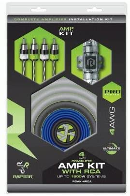 Raptor R5AK-4RCA 4 AWG Complete Amplifier Installation Kit