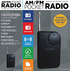 Sylvania Portable AM/FM Pocket Radio with Built-In Speaker, Black