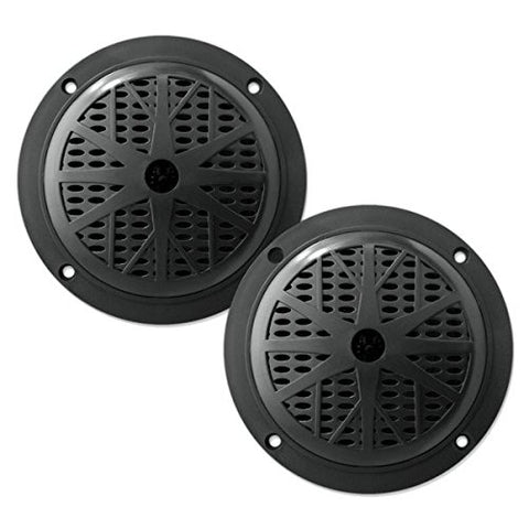 Pyle Marine Audio PLMR41 4" Dual Cone Waterproof Stereo Speaker System - Pair (Black)