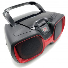 Sylvania SRCD1037BT-BLACK/RED Portable Bluetooth CD AM/FM Radio Boombox - Black/Red