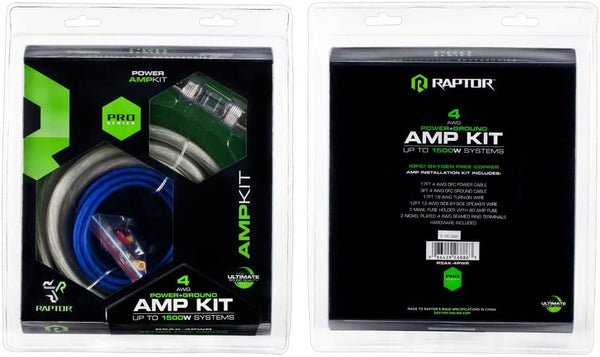 Raptor R5AK-4PWR 4 AWG Power-Only Oxygen Free Copper Amplifier Installation Kit
