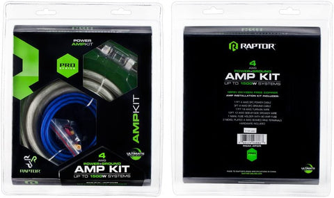 Raptor R5AK-4PWR 4 AWG Power-Only Oxygen Free Copper Amplifier Installation Kit