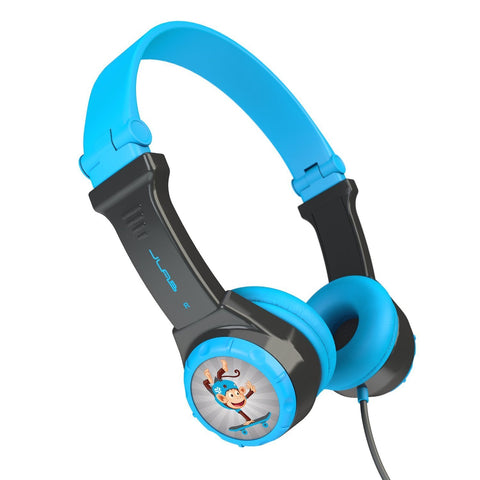 JLab Audio JK2GRYBLURTL JBuddies Folding Kids Wired Headphones  - Blue/Grey