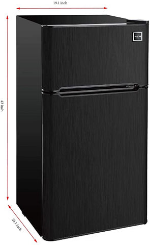 RCA RFR469 4.5 CU FT 2-Door Black Refrigerator Stainless Steel