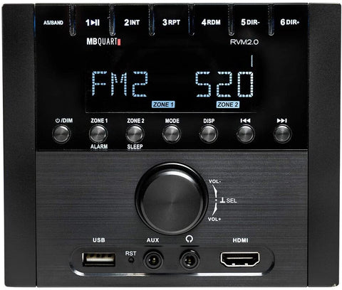 MB Quart RVM2.0 RV In Dash Compact Mechless Source Unit with AM/FM and Bluetooth