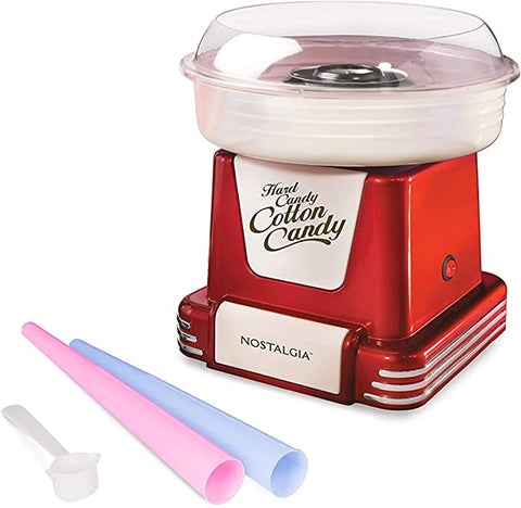 Nostalgia PCM805RETRORED Retro Hard & Sugar Free Cotton Candy Maker - Red