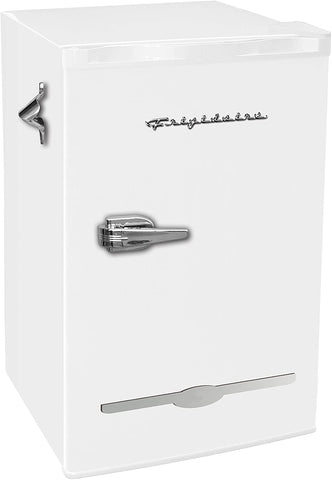 Frigidaire Retro EFR376 3.2 cu ft Mini Bar Fridge w/ Side Bottle Opener - White