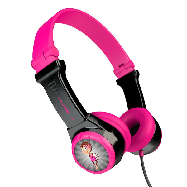 JLab Audio JK2BLKPNKRTL JBuddies Folding Kids Wired Headphones  - Black/Pink